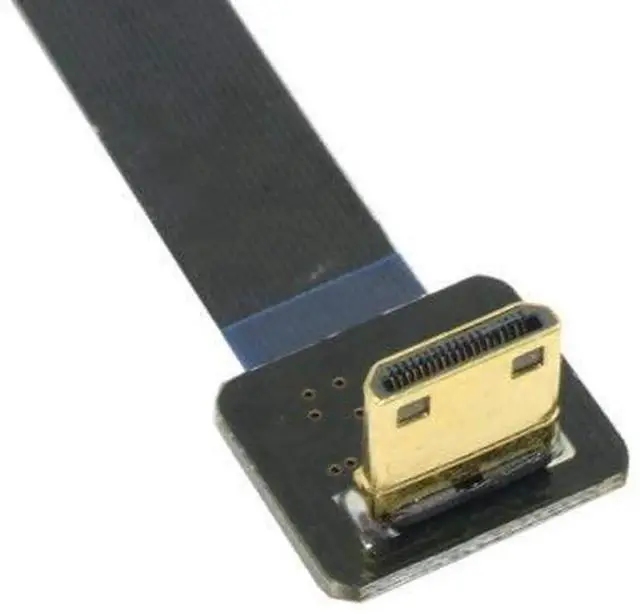 Alt view image 3 of 5 - WISDUM 90 Degree Down Angled FPV Mini HDMI Male to HDMI Male FPC Flat Cable 50cm for Multicopter Aerial Photography