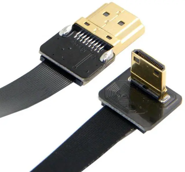 Alt view image 3 of 4 - WISDUM FPV 90 Degree Up Angled FPV Mini HDMI Male to HDMI Male FPC Flat Cable 20cm Compatible for FPV HDTV Multicopter Aerial Photography