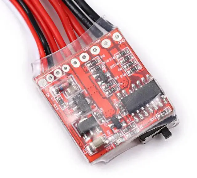 Alt view image 4 of 7 - WISDUM Mini 20A ESC Motor Speed RC ESC 2KHz Forward Reverse Brush Brake RC 2S for Controller Boat RC Car Tank (3PCS)