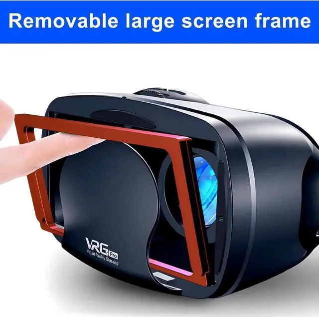 Alt view image 5 of 7 - DIXSG 3D VR Headset for Cellphone, Adjustable Virtual Reality 3D VR Glasses Headset Helmets, Compatible 5.0-7.0 inch i-Phone & Android Smartphones with Controller, for Watching 3D VR Content (Black)