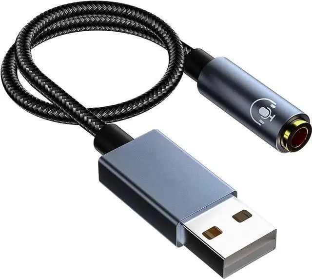 Main image of DIXSG USB to 3.5mm Jack Audio Adapter, 2 in1 External USB Sound Card, 3.5mm Aux to USB to Audio Jack Sound Adapter Support CTIA OMTP Headphone TRRS Jack for PC Windows 10 PS4 Laptop Mac, 24Bit 96Khz