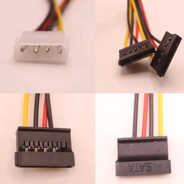 Alt view image 3 of 4 - WISDUM 5Pcs Molex to SATA Power Splitter Y Cable 4Pin Male IDE Molex to Female Dual SATA Power Splitter Adapter Cable Hard Drive Extension Cable Female Cable Adapter