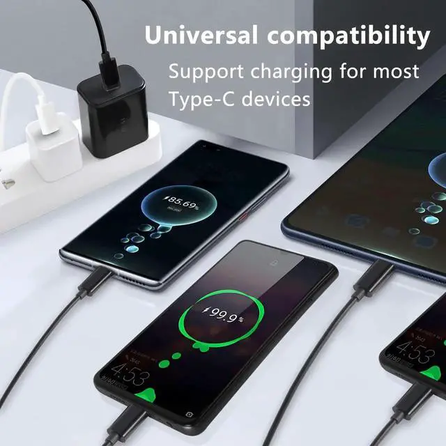Alt view image 5 of 6 - WISDUM Short USB C Splitter Multi Charging Cable, USB C Male to 4 Type-C Male Charge Cable, 4 in 1 Charging Cord Compatible with Mobile/Android and More (Black-0.5m-4C)