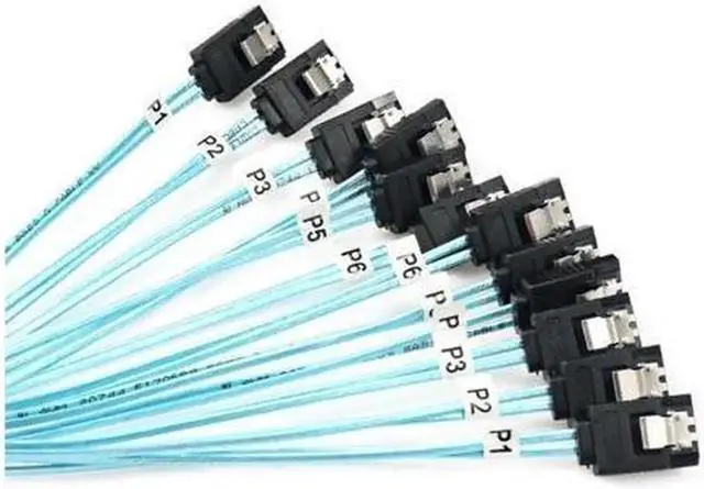 Alt view image 2 of 7 - WISDUM High Speed 6Gbps 6pcs Set Sata 6 SATA Cable SAS Cable for Server 1M