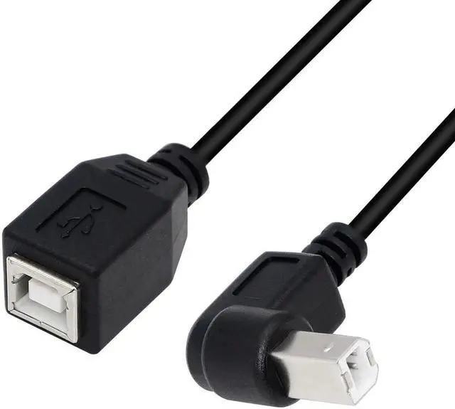 Alt view image 3 of 7 - WISDUM USB 2.0 Type-B Printer Cable, 2-Pack USB 2.0 B Female to Type-B Male (90 Degree UP + Down Right Angle) Printer Short Extension Cable for Scanner, Mobile HDD and More (UP-Down)