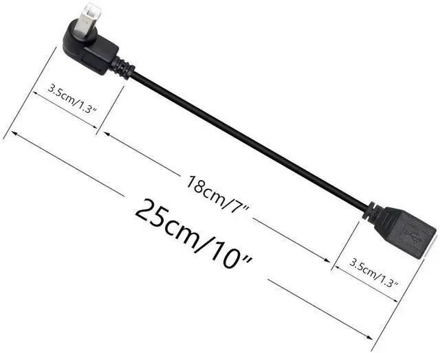Alt view image 4 of 7 - WISDUM USB 2.0 Type-B Printer Cable, 2-Pack USB 2.0 B Female to Type-B Male (90 Degree UP + Down Right Angle) Printer Short Extension Cable for Scanner, Mobile HDD and More (UP-Down)