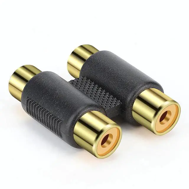 Alt view image 2 of 7 - WISDUM 2 RCA Female Jack to Female Jack Adapter Coupler Gold Plated RCA Connector Extender Dual RCA A/V Cable Jointer Converter for Speaker, Amplifier, RCA Cable, Gold