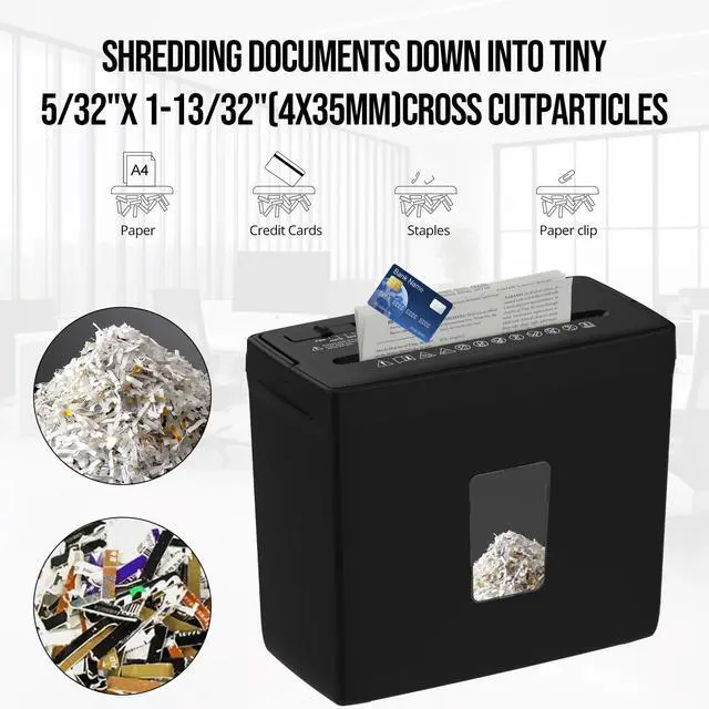 Alt view image 2 of 7 - Paper Shredder for Home Use,5 Sheets Small Crosscut Paper Shredder,P-4 Security Level with 2.38-Gallon Basket, 4-Mode Design-Durable & Fast and Jam Proof for Home Office Utilization