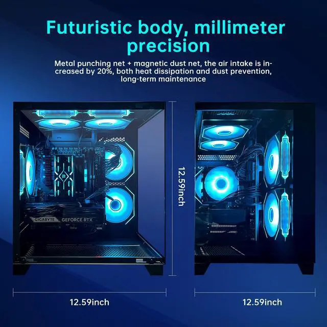 Alt view image 5 of 7 - AOACE Gaming PC Desktop INTEL Core i5 14400F, NVIDIA RTX 5060Ti 8G DLSS 4 , 32GB DDR5 RAM 6400MHz,1TB NVMe PCIe4.0, Wi-Fi6E, Game Design Office console,Sea View Room