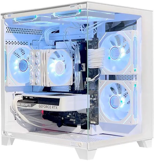 Main image of AOACE Gaming PC Desktop INTEL Core i5 14400F 2.5 GHz, NVIDIA RTX 5060Ti 16G DLSS 4, 32GB DDR5 RAM 6400MHz,2TB NVMe PCIe4.0, Wi-Fi6E, white,Game Design Office console,Windows 11 Home 64-bit