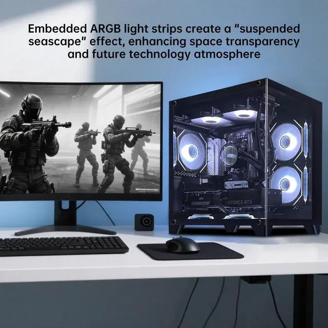 Alt view image 8 of 12 - AOACE - Gaming Desktop -AMD Ryzen5 9600X - NVIDIA GeForce RTX 5070 12G - 1TB M2 - 32GB DDR5 6400MHz - WiFi&Bluetooth - Windows 11 home - Gaming PC
