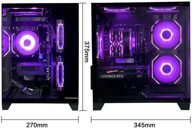 Alt view image 5 of 6 - AOACE Gaming PC Desktop AMD Ryzen 7 5700X,RTX 5060 8G  32GB RAM and 1TB NVMe M.2 SSD, WiFi6E, ARGB Fan, Game Design Office console,Sea View Room Windows 11