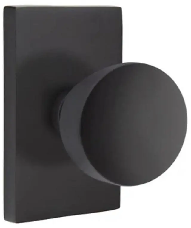 Main image of Emtek 5112ROUUS19 Modern Door Knob  Easy to Install Door Hardware, Black
