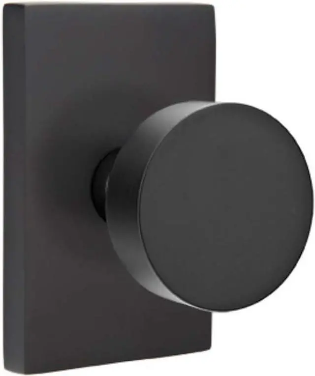 Alt view image 3 of 4 - Emtek 5112ROUUS19 Modern Door Knob  Easy to Install Door Hardware, Black