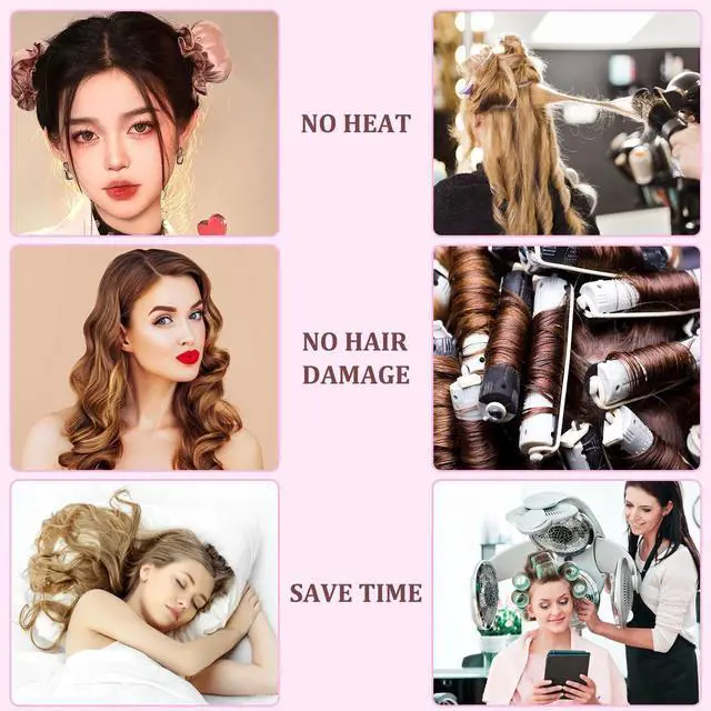 Alt view image 3 of 7 - Portable No - Heat Sleep Curling Iron - DIY Heatless Hair Curlers for Lazy Waves