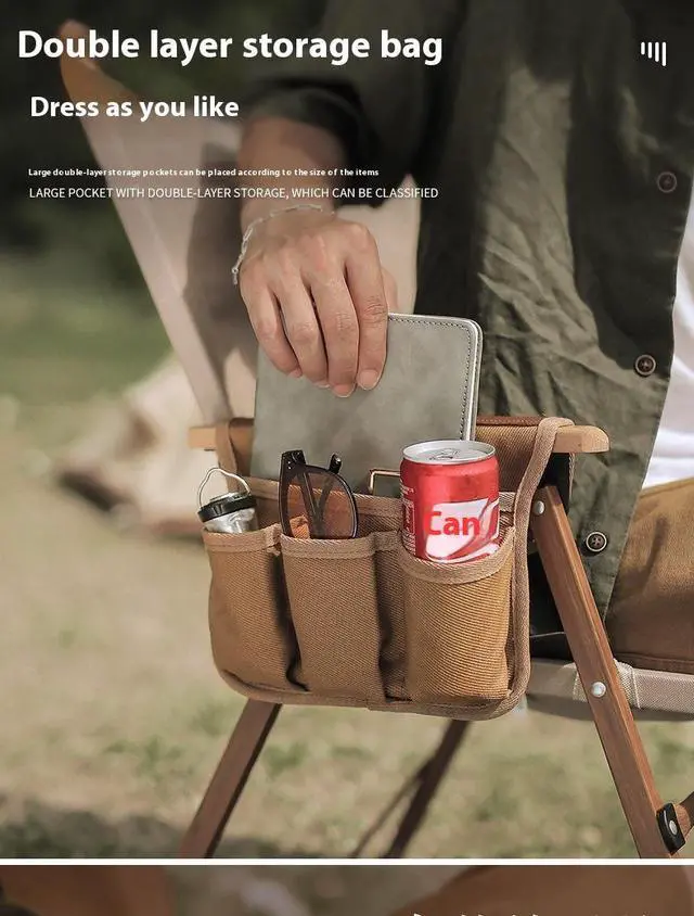 Alt view image 4 of 7 - Camping Chair Side Storage Bag - Portable Multifunctional Hanging Organizer