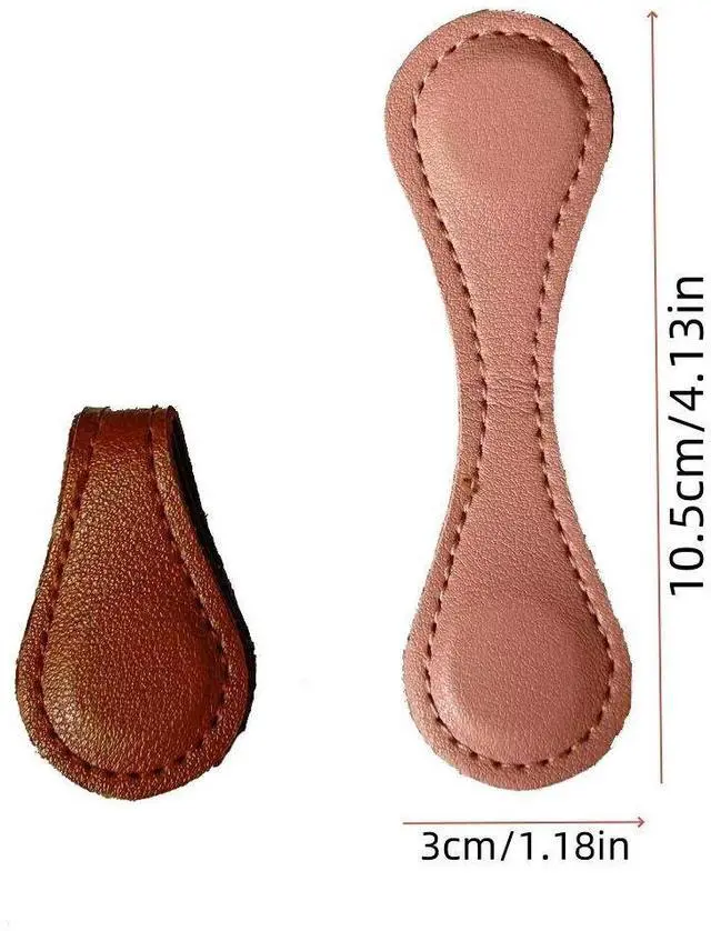 Alt view image 7 of 7 - Leather Magnetic Bookmark - Handmade Pendant Holder with Decorative Buckle