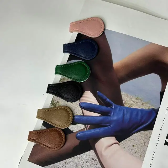 Alt view image 3 of 7 - Leather Magnetic Bookmark - Handmade Pendant Holder with Decorative Buckle