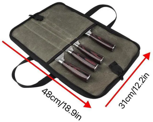 Alt view image 7 of 7 - Portable Chef's Knife Roll - Heavy - Duty, 4 Slots, for Cooking Trips