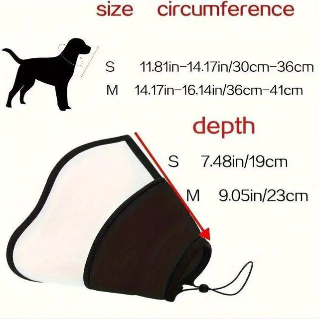 Alt view image 6 of 7 - Recovery Pet Collar - Adjustable Collar for Wound Care (Black/Green, S-XXL)