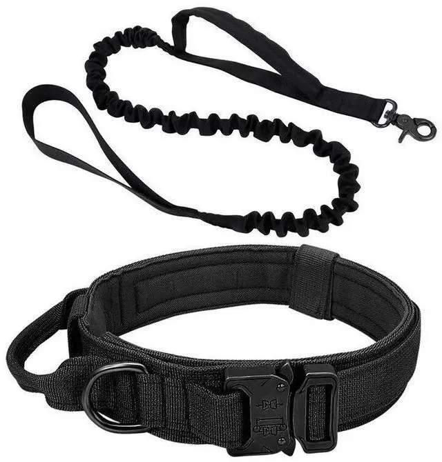 Alt view image 6 of 7 - Tactical Retractable Dog Leash - Heavy-Duty Nylon Elastic Outdoor Leash