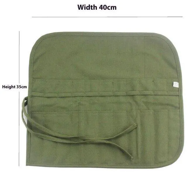 Alt view image 6 of 7 - 22-Hole Canvas Watercolor Pen & Brush Organizer Pouch - Portable (No Pens)