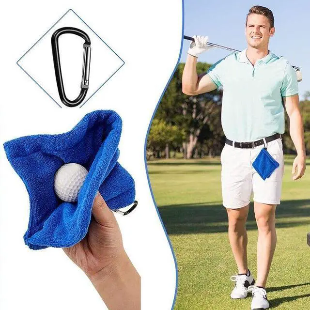 Alt view image 2 of 7 - Microfiber Golf Towel - Clip-On Ball & Club Cleaner for Outdoor Sports