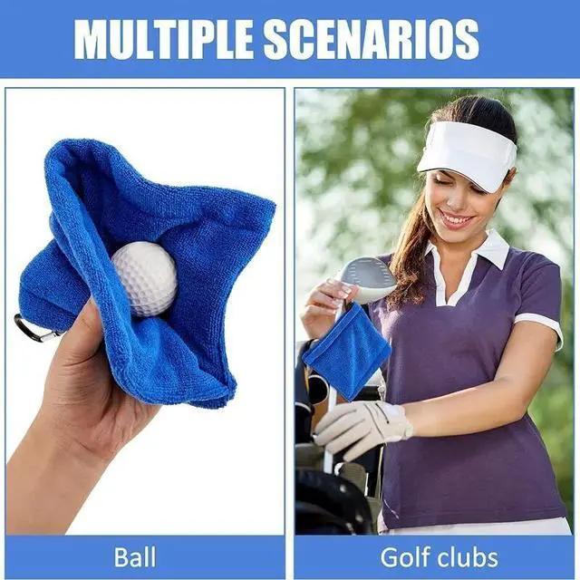 Alt view image 3 of 7 - Microfiber Golf Towel - Clip-On Ball & Club Cleaner for Outdoor Sports