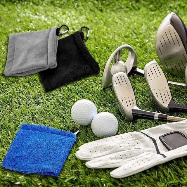 Alt view image 6 of 7 - Microfiber Golf Towel - Clip-On Ball & Club Cleaner for Outdoor Sports
