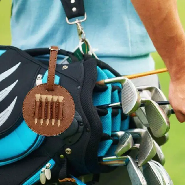 Alt view image 3 of 7 - Leather Golf Tee Holder - Waist Hanging Storage Case for Outdoor Play