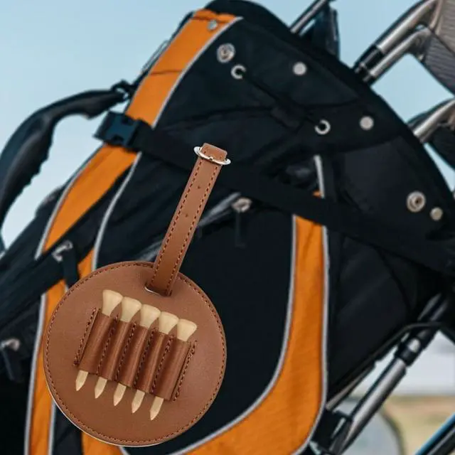 Alt view image 5 of 7 - Leather Golf Tee Holder - Waist Hanging Storage Case for Outdoor Play