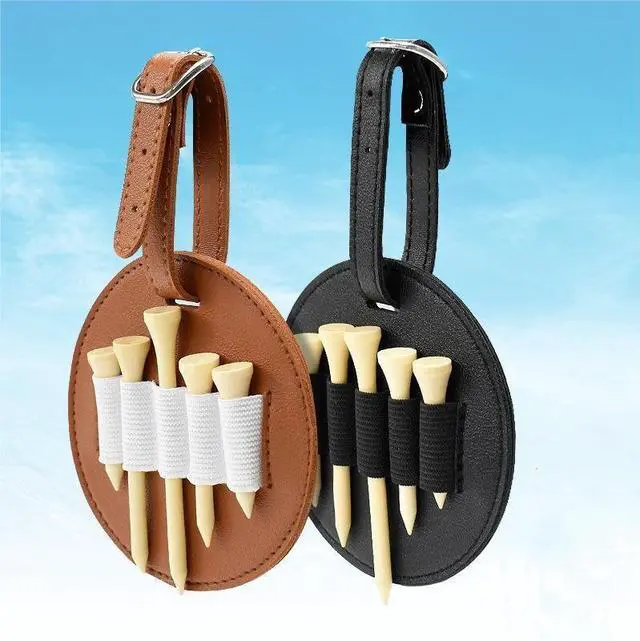 Alt view image 7 of 7 - Leather Golf Tee Holder - Waist Hanging Storage Case for Outdoor Play