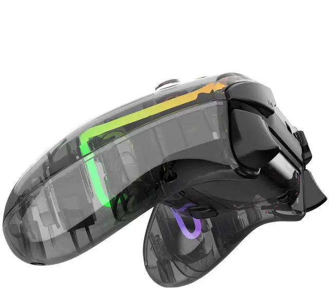 Alt view image 2 of 7 - NOVA PRO WGP14V2 CLEAR Wireless/Wired Game Controller, 4 Lighting Effects, 22 Buttons, Highly Sensitive Touchpad, Ultra-Precise Hall Effect, PC/Steam/Switch/PS4/Ps3/iOS/MacOs/Android, CLEAR Black