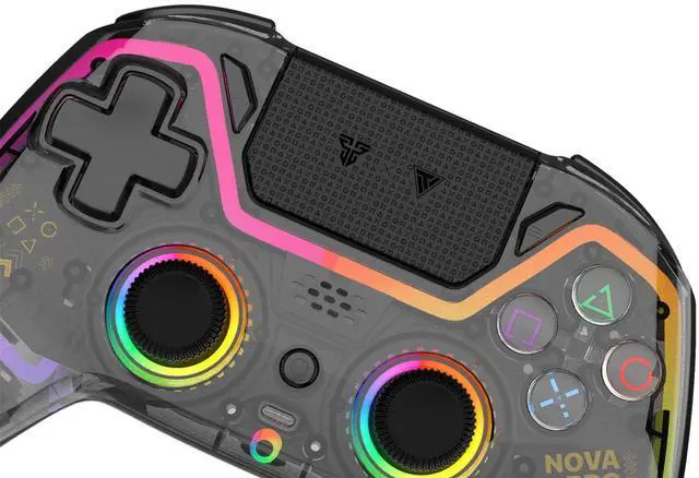 Alt view image 3 of 7 - NOVA PRO WGP14V2 CLEAR Wireless/Wired Game Controller, 4 Lighting Effects, 22 Buttons, Highly Sensitive Touchpad, Ultra-Precise Hall Effect, PC/Steam/Switch/PS4/Ps3/iOS/MacOs/Android, CLEAR Black