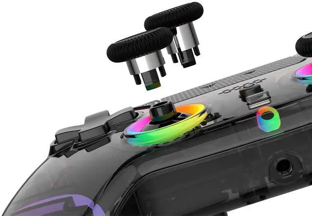 Alt view image 6 of 7 - NOVA PRO WGP14V2 CLEAR Wireless/Wired Game Controller, 4 Lighting Effects, 22 Buttons, Highly Sensitive Touchpad, Ultra-Precise Hall Effect, PC/Steam/Switch/PS4/Ps3/iOS/MacOs/Android, CLEAR Black