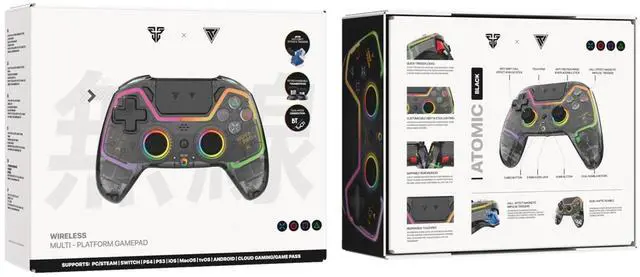 Alt view image 7 of 7 - NOVA PRO WGP14V2 CLEAR Wireless/Wired Game Controller, 4 Lighting Effects, 22 Buttons, Highly Sensitive Touchpad, Ultra-Precise Hall Effect, PC/Steam/Switch/PS4/Ps3/iOS/MacOs/Android, CLEAR Black