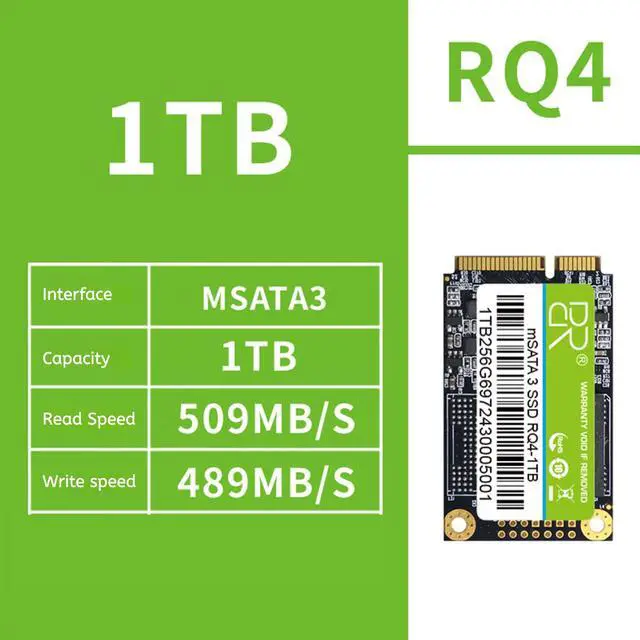 Alt view image 2 of 7 - DUCI MSATA 1T SSD, Universal SSD with speeds up to 506MB/s for Notebook and Desktop PCs for Gaming/Work, Green