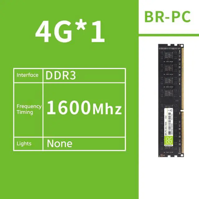 Alt view image 2 of 5 - DUCI D3-4G-1600-PC 3rd Generation Desktop PC Memory Stick with Dual Channel Support, 8 Particles Optional for Gaming and Work, Green