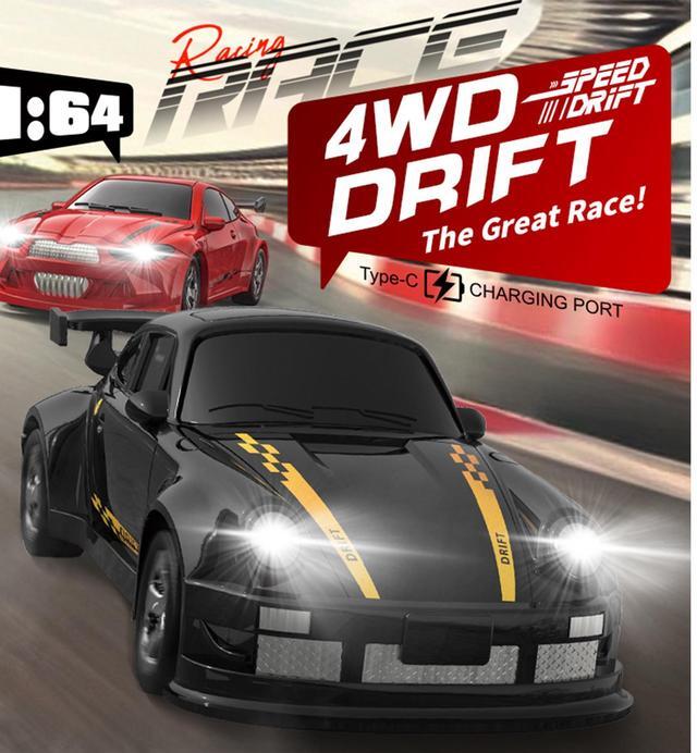 Alt view image 4 of 7 - DUCI KF20 Desktop Drift Car, 4WD Children's Toy RC Car, Full Scale 1:64, Endurance 20 minutes, RC Distance Approx. 30 meters, white (1 Battery)