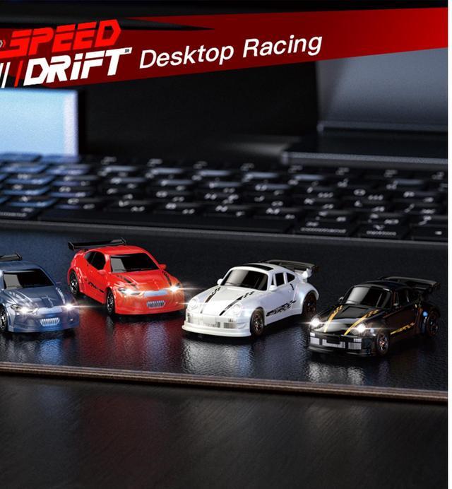 Alt view image 6 of 7 - DUCI KF20 Desktop Drift Car, 4WD Children's Toy RC Car, Full Scale 1:64, Endurance 20 minutes, RC Distance Approx. 30 meters, white (1 Battery)