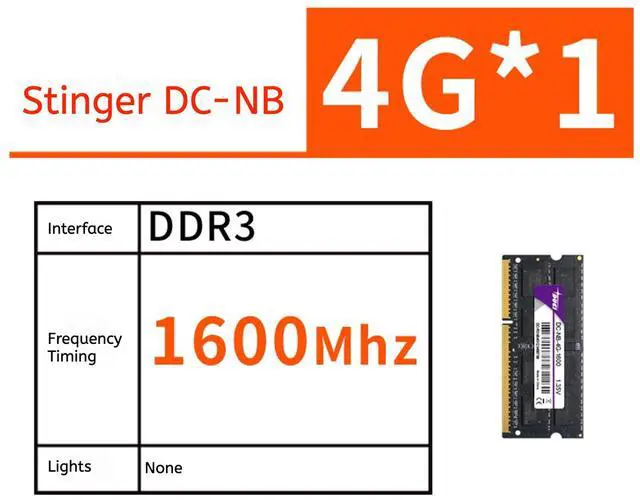 Alt view image 2 of 4 - DUCI D3-4G-1600-NB Third Generation Laptop Memory Stick Support Dual Pass, 16 Particles Optional, for Gaming and Work