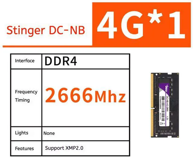 Alt view image 2 of 3 - DUCI D4-4G-2666 NB 4th Generation Laptop Memory Stick 2133, available for Gaming and Work
