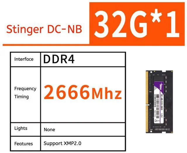 Alt view image 2 of 4 - DUCI D4-32G-2666-NB 4th Generation Laptop Memory Stick 2133, available for Gaming and Work