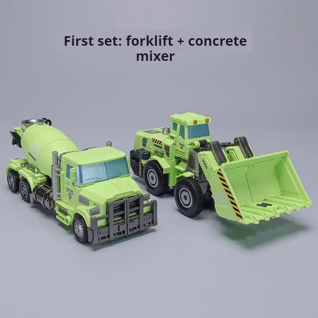 Main image of DUCI GIANTLEGION Transformer Toys, Mechanical Invasion, Giant Legion Heavy Duty Builder, 3 Transformations in 1, ABS Material, LED Magnetic Headlight, Shovel+Mixer, 1 Set, Green