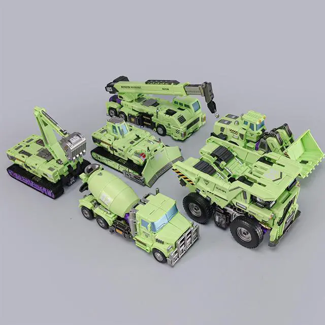 Alt view image 3 of 7 - DUCI GIANTLEGION Transformer Toys, Mechanical Invasion, Giant Legion Heavy Duty Builder, 3 Transformations in 1, ABS Material, LED Magnetic Headlight, Shovel+Mixer, 1 Set, Green