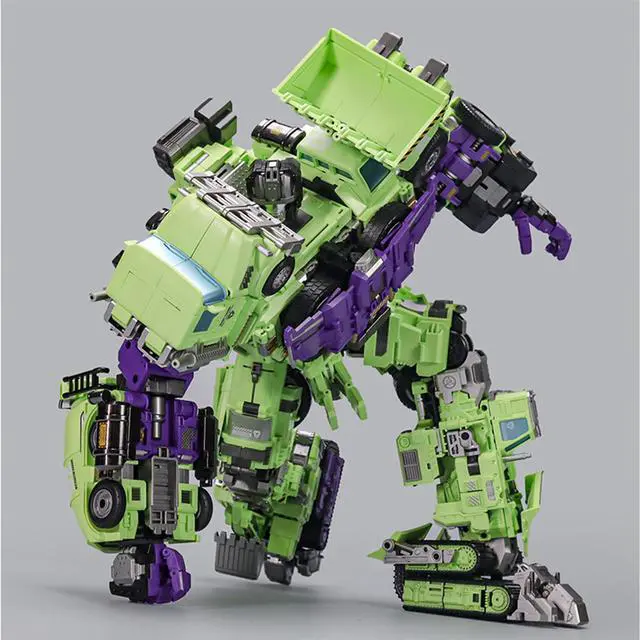 Alt view image 4 of 7 - DUCI GIANTLEGION Transformer Toys, Mechanical Invasion, Giant Legion Heavy Duty Builder, 3 Transformations in 1, ABS Material, LED Magnetic Headlight, Shovel+Mixer, 1 Set, Green