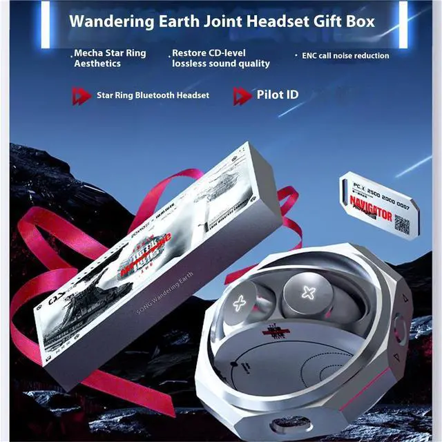 Main image of DUCI Wireless Bluetooth Earphones, Co Branded with Wandering Earth, High Fidelity Sound Quality, Stylish and Simple, Alloy Texture, Ultra Long Battery Life, Grey