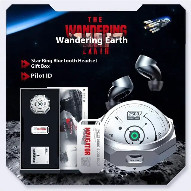 Alt view image 4 of 7 - DUCI Wireless Bluetooth Earphones, Co Branded with Wandering Earth, High Fidelity Sound Quality, Stylish and Simple, Alloy Texture, Ultra Long Battery Life, Grey