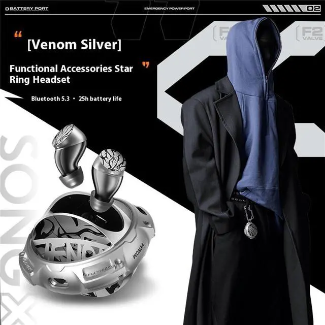 Alt view image 7 of 7 - DUCI Wireless Bluetooth Earphones, Comfortable to Wear, High Fidelity Sound Quality, Long Battery Life, Suitable for Apple Phones, Silver