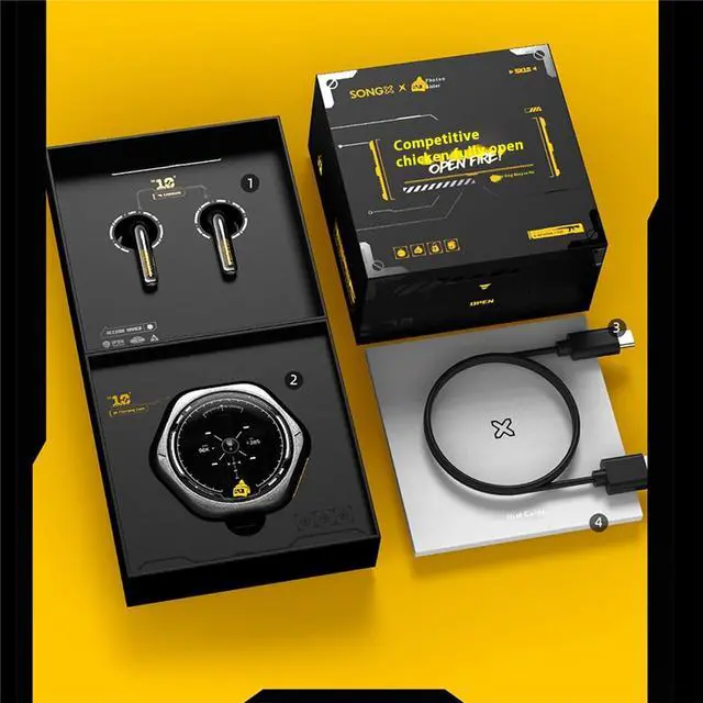 Alt view image 3 of 7 - DUCI Wireless Bluetooth Earphones, Photon Chicken IP Co Branded, High Fidelity Sound Quality, Stylish and Simple, Ultra Long Battery Life, Black